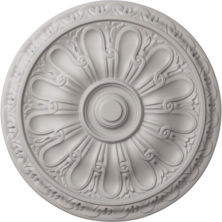 Ekena Millwork Kirke Ceiling Medallion (Fits Canopies up to 3 3/4"), 15 3/4"OD x 5/8"P, Ultra Pure White CM16KIUWF
